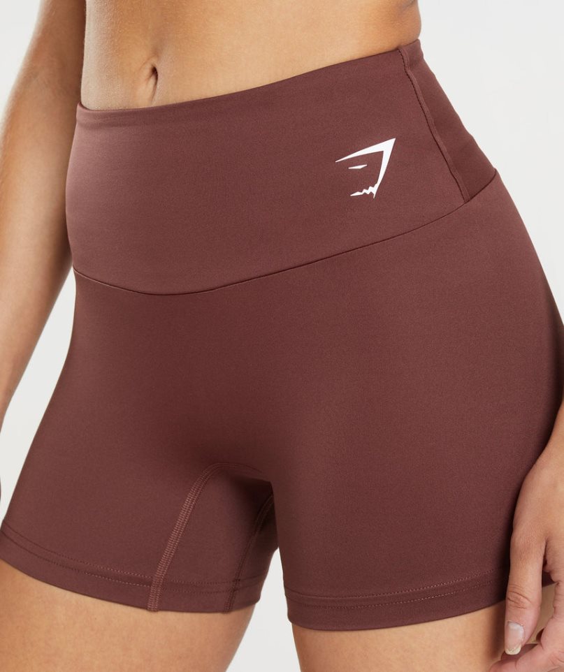 Women's Gymshark Training Shorts Dark Brown | CA 6N731D